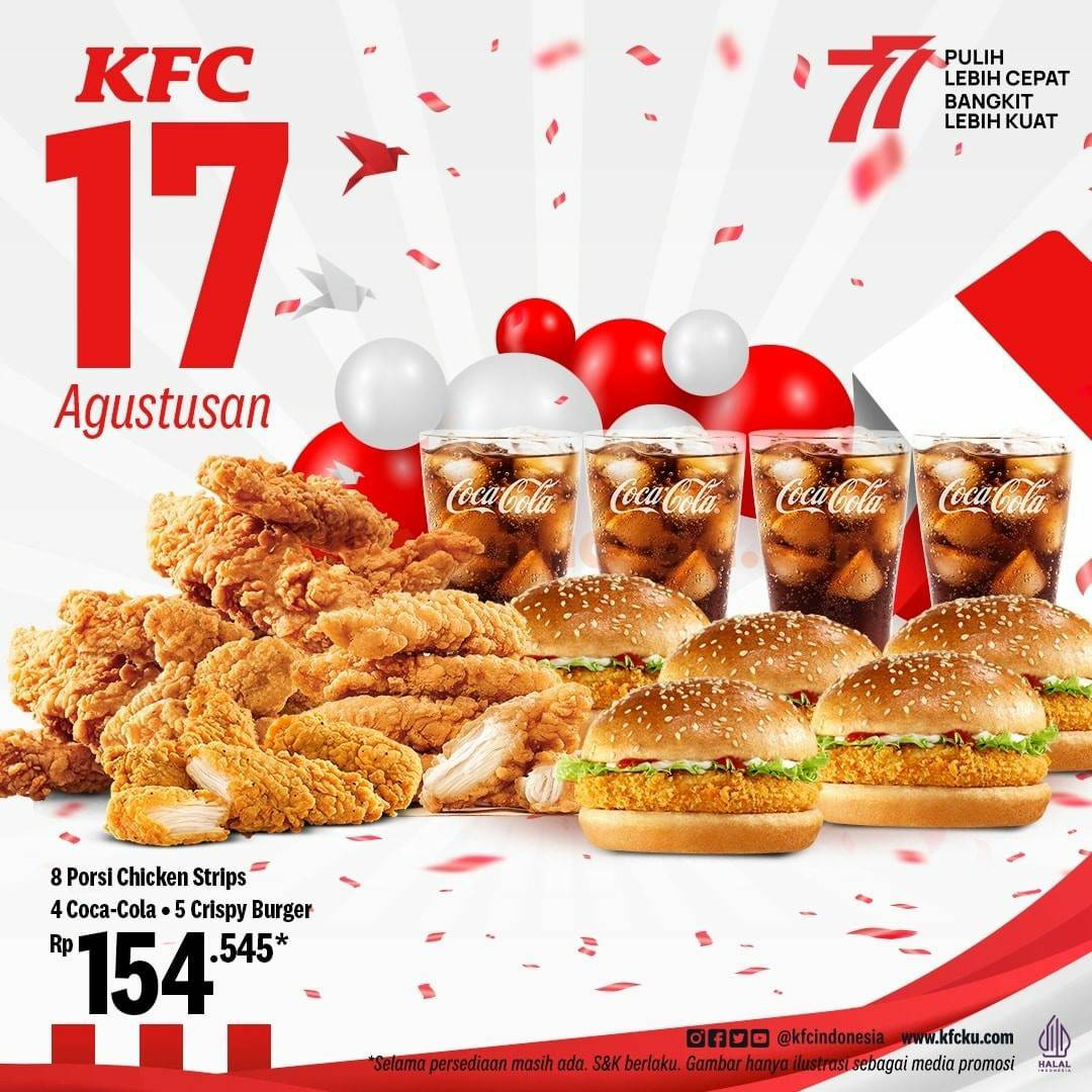 Promo KFC Diskon AGUSTUSAN - 17 Menu MERDEKA Cuma 154Rb